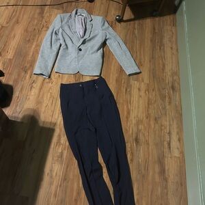 Tommy Hilfiger Light Gray Blazer and Dark Blue Pants Set